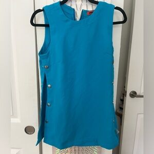 Simon Miller Turquoise Sleeveless Tunic with snapped buttons on each side